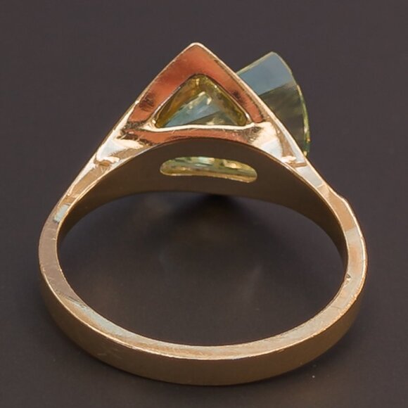 Neon-Lens Spinel Ring | 14 k Gold | Strellman's, c. 1960s - Picture 8 of 14